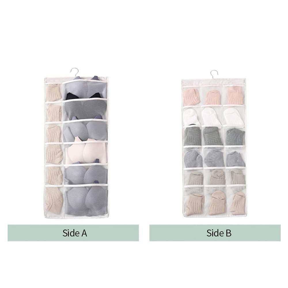 Double Sided Hanging Closet Organizer Storage Bag 30 Mesh Pockets�