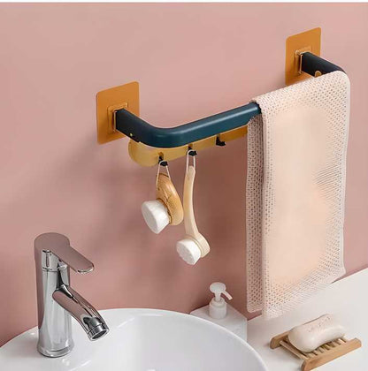 Double Layer Plastic Towel Rack with Hooks