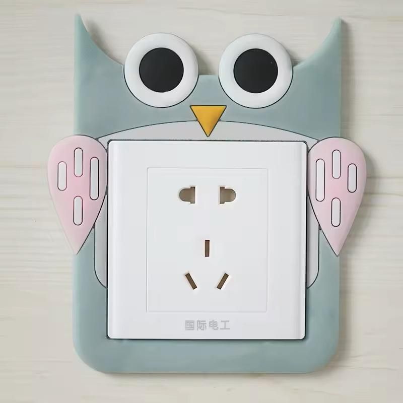 Cute Cartoon Power Socket Stickers Assorted Color (Pack of 2)